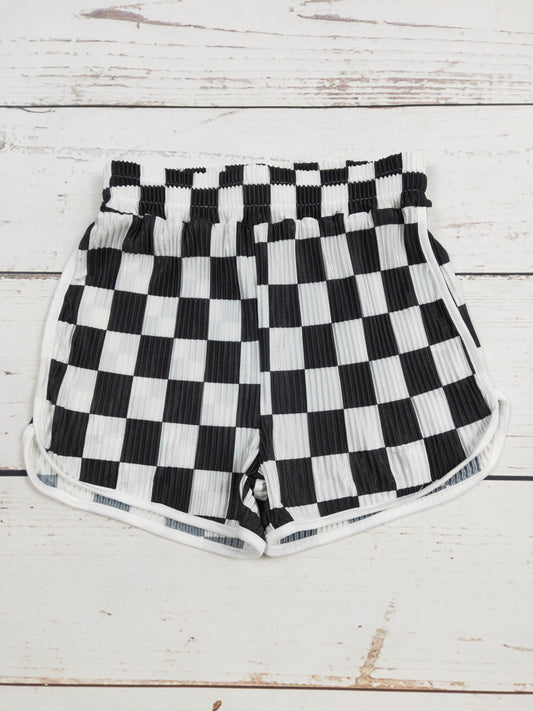 Baby Girls Checkered Printed Shorts