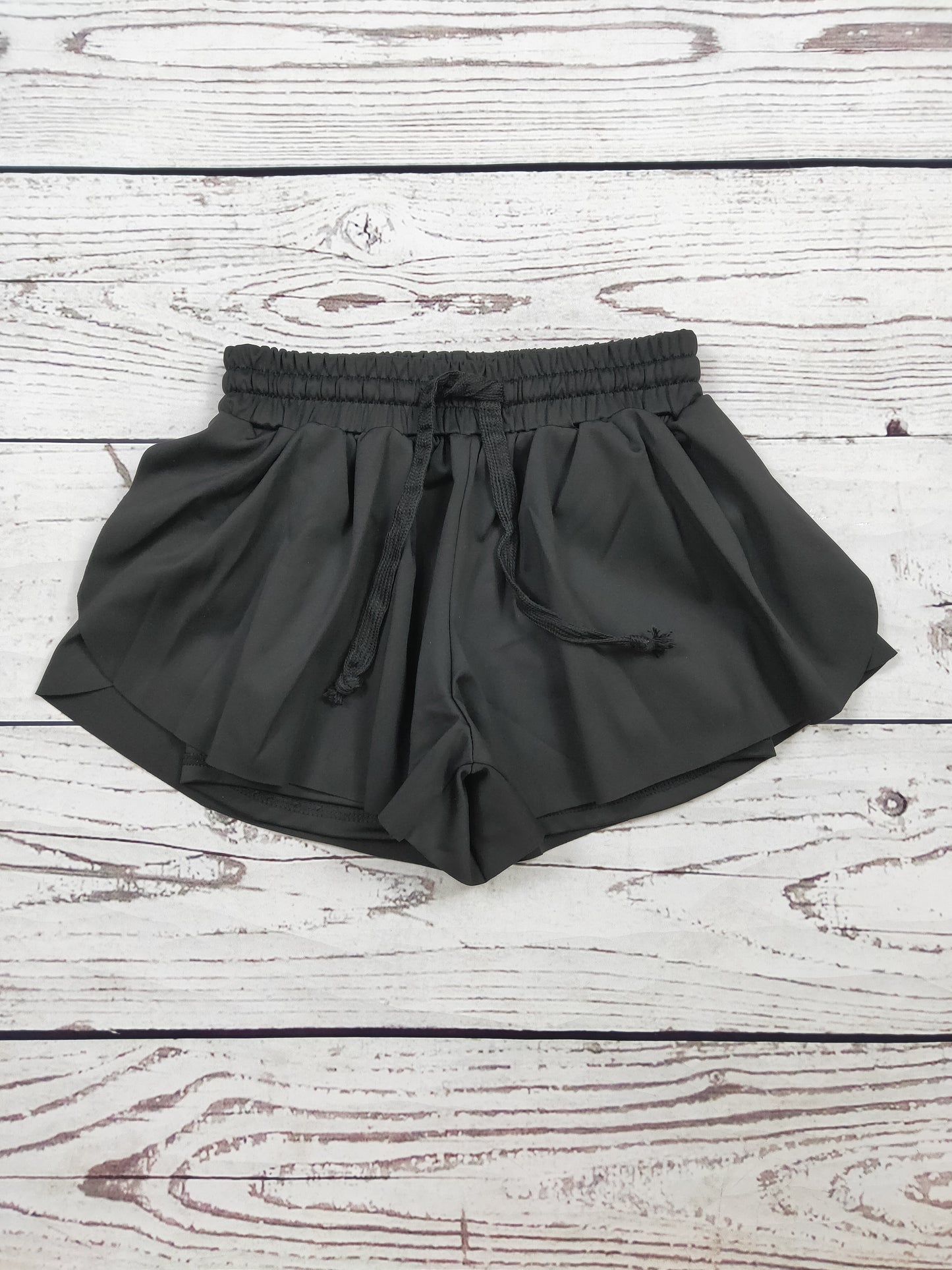 Kids Girls Black Butterfly Shorts