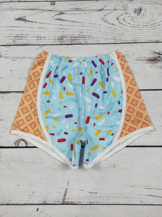 Girls Ice Cream Drip Pattern Shorts