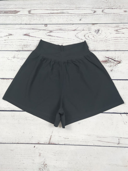Women Black High Waist Activewear Shorts