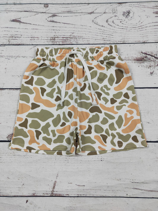 Boys Camouflage Printed Shorts With Pockets