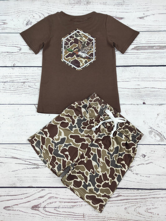 Duck Camouflage Print Toddler Boys Clothes