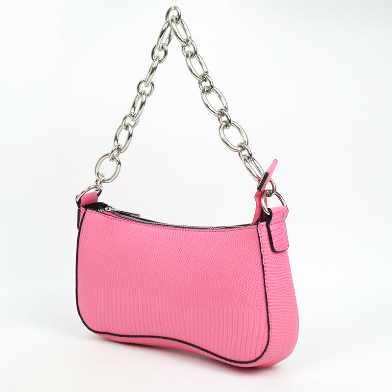 Pink Bag with Shoulder Chain Strap